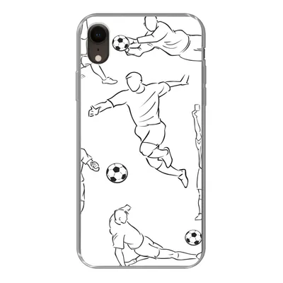 Produktbild von MuchoWow® Handyhülle Schutzhülle Hülle für iPhone XR Eine Illustration von Spielern in verschiedenen Positionen - Junge - Mädchen - Kinder Silikon Softcase Handy Hülle - Schutzdeckel