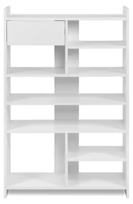 Image de CALICOSY - Armoire à chaussures 8 niches ouvertes et 1 tiroir H109 cm - MÜNSTER