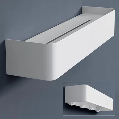 Produktbild von doporro Wandgarderobe mit Ablage, Garderobenleiste 40 cm mit 4 Garderobenhaken, Kleiderhaken Wand ohne Bohren Weiß Reglo-05