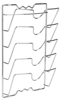 Deckelhalter für Pfannendeckel, verchromt, für 5 Deckel, Schranktür