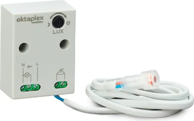 Produktbild von Oktaplex Einbau Dämmerungsschalter außen IP65 230V mit externen Sensor wetterfest (verlängerbar bis 100m)