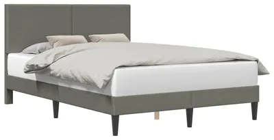 Produktbild von Bettrahmen mit Kopfteil Hellgrau 120 x 190 cm Cordstoff