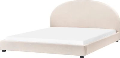Produktbild von BELIANI Wasserbett Hellbeige Stoff Gepolstert 180 x 200 cm Hohes Kopfteil Klassisch Minimalistisch Schlafzimmer