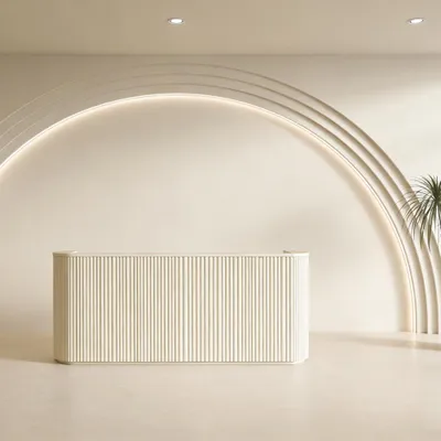 Produktbild von Geschäft Salon Empfangstisch Theke Tresen Kasse Laden Beige 300*60cm 【DZK-B3 300】