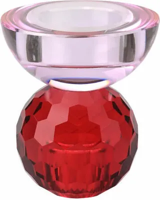 Immagine prodotto di Gift Company Kerzenhalter / Teelichthalter Sari Kugel Cabochon, Kerzenständer, Glas, Rot / Hellrosa, H 9 cm, 1163201003