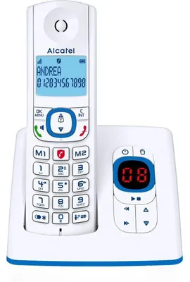 Obrázok produktu pre Alcatel F530, DECT telefón, Káblový handset, Hlasitý odposluch, 50 položky, ID volajúceho, Modrá, Biela