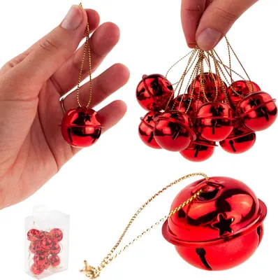 Immagine prodotto di Campane di metallo 12 palline rosse
