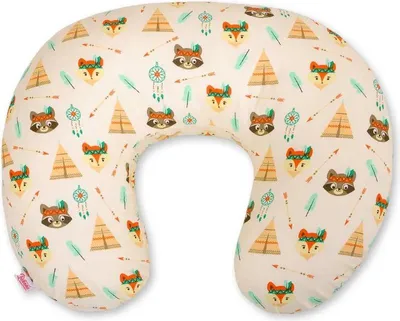 Image de Coussin d'allaitement Bobono en forme de croissant crème 60x47 cm