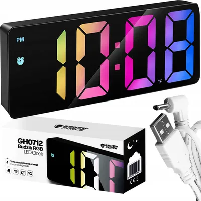 Zdjęcie produktu dla Budzik Elektroniczny Led Rgb Gh0712