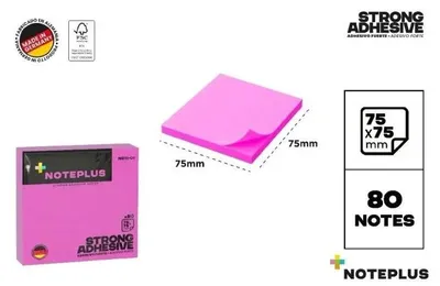 Zdjęcie produktu dla Karteczki samoprzylepne 75x75mm 80K różowe - MP Main Paper