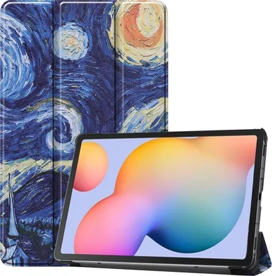 Produktbild von Mobigear Tri-Fold Samsung Galaxy Tab S6 Lite Hülle Klapphülle - The Starry Night