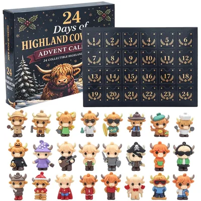 Produktbild von Adventskalender mit Highland-Rindern und 24 Überraschungen