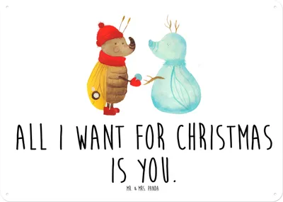 Produktbild von Mr. & Mrs. Panda Wandbild Nachtfalter Schneemann DIN A4 - Weiß - Geschenk, Weihnachten, Schnee, Weihnachtsgruß, Schild, tafel, Türschild, wandtafel, Winter, Blechschild