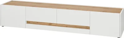 Produktbild von Großes Lowboard City - Weiß Wotan Eiche