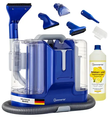 Produktbild von SOMMERTAL CompactCleaner WS450 5in1 +1L Polsterreiniger, Gerät für Teppiche, Treppen, Polster, Sofa, Auto, Tiere, Flecken, Leistungsstarker 450w Motor, Waschsauger, mit Zubehör, Selbstreinigung