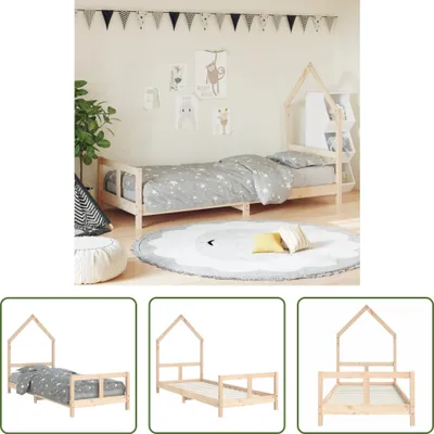 Produktbild von The Living Store Kinderbett 80x200 cm Massivholz Kiefer