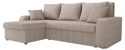 Produktbild von MIRJAN24 Ecksofa Kris Cord, Stilvoll Eckcouch mit Bettkasten und Schlaffunktion, L-Form Couch, Schlafsofa (Farbe: Poso 03)