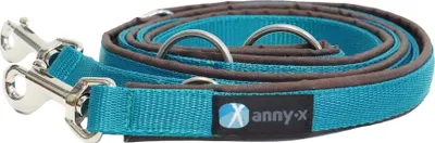 Produktbild von 3 M Braun/Petrol Annyx Führleine Classic Bolt Fun -auch als Fahrradleine und Joggingleine ideal