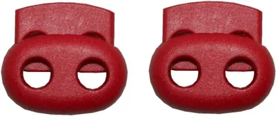 Produktbild von Kordelstopper oval mit 2 Löchern in rot, 2 Stück