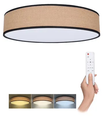 Image de Plafonnier LED Solight WO8004 Brownie 60 W 4200 lm 3000-6000 K rotin avec télécommande