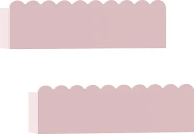 Obrázek produktu pro Dětská nástěnná police sada 2 kusů 'Vestnes' MDF v designu vlny 40 x 10 x 10 cm Bavlna Candy
