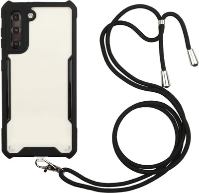 Produktbild von König Design Hülle kompatibel mit Samsung Galaxy S21 Plus Kunststoff Handykette Cover - Case Handyhülle Schwarz