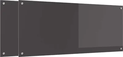 Produktbild von vidaXL Küchenrückwand 2 pcs Dunkelgrau 120 x 50 cm Gehärtetes Glas