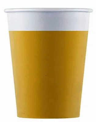 Immagine prodotto di 8 bicchieri di carta compostabili monocolore giallo 200ml