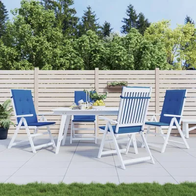 Produktbild von The Living Store Gartenstuhlauflagen für Hochlehner 4 Stk. Königsblau 120x50x3cm