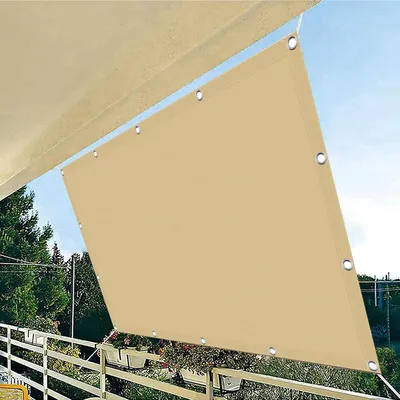 Productafbeelding van Schaduwdoek Rechthoekig - Zonnezeil Luifel - Buitenruimte Schaduw - Ademend HDPE Materiaal - 2.5 x 1.2 m - Beige