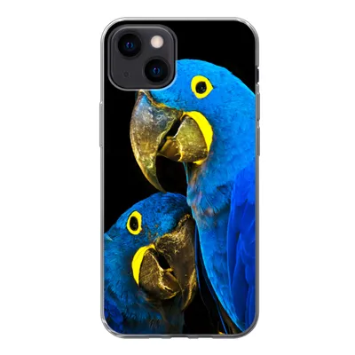 Produktbild von MuchoWow® Handyhülle Schutzhülle Hülle für iPhone 13 mini Papagei - Vogel - Federn - Blau Silikon Softcase Handy Hülle - Softcase