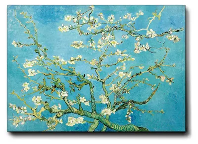 Image de Giallobus - Fleurs d'amandier - Vincent Van Gogh - 100L x 70l cm - Tableau - Cadre en toile de qualité supérieure