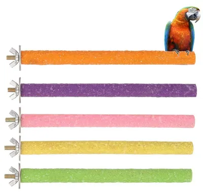 Productafbeelding van 5 stuks papegaaienspeelgoed, zitstok voor papegaaien, 20 cm, kauwspeelgoed voor vogels