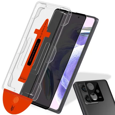 Obrázek produktu pro 1-balení Xiaomi Redmi Note 12 Pro 5G Ochranné sklo na displej Privacy & 1-balení ochrana objektivu - Tvrzené sklo | [Automatická instalace] - Bez