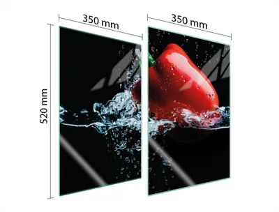 Produktbild von Herdabdeckplatten 2 teilig 35x52 Glaskeramikkochfeld Abdeckung Glas Schneidebrett Pfeffer Schwarz