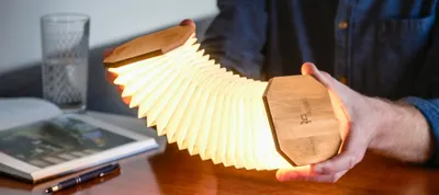 Zdjęcie produktu dla Składana lampka "Harmonica", drewno bambusowe - Gingko