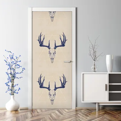 Produktbild von Dekorative Türposter selbstklebend Klebefolie Wandaufkleber Türaufkleber Hirschschschädel 85 x 200 cm