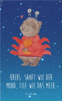 Produktbild von Mr. & Mrs. Panda Tapestry Krebs Astrologie - Sternenhimmel Blau - Geschenk, Wandteppich, Wandbehang, Wandbild, Wandtuch, Sternzeichen, Tierkreiszeichen, Gobelin