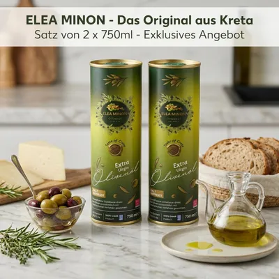 Produktbild von Extra Natives Olivenöl 2x 750ml Kanister mit Ausgießer – Kaltgepresstes Premium Olivenöl aus Kreta, Griechenland – Griechisches Olivenöl