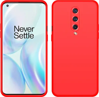 Immagine prodotto di Custodia OnePlus 8, Custodia protettiva in silicone liquido resistente agli urti e ai graffi per OnePlus 8 Rosso