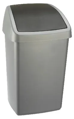 Produktbild von Sunware Mülleimer Delta 50L mit Schwingdeckel silbergrau Kunststoff
