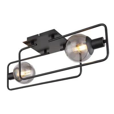 Produktbild von Deckenlampe, Metall, rauchfarben, 2 Flammig, L 61 cm