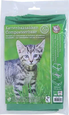Produktbild von Kompostierbare XL Katzenstreubeutel für große Katzentoiletten zur einfachen Reinigung