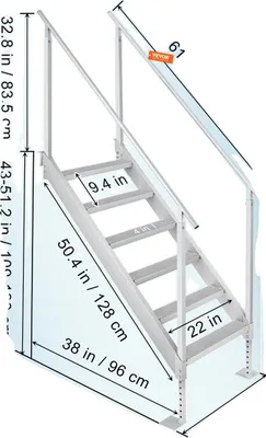Produktbild von Dockleiter, doppelte Handläufe, rutschfeste Tritte, höhenverstellbar, 6 Schritte