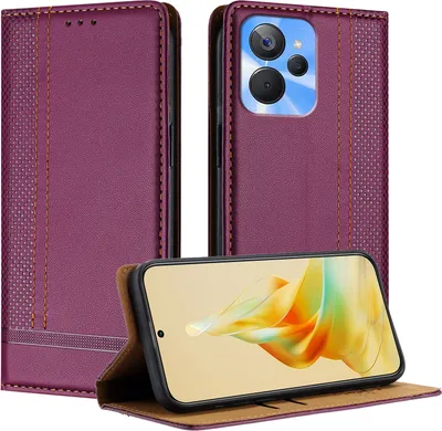 Produktbild von Handyhülle für Realme 10T Leder Flip Klappbare Schutzhülle mit Standfunktion Lila