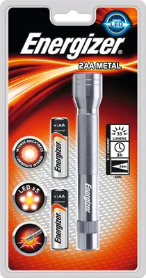 Image de Energizer - torche Metal LED 2AA, avec 2 piles AA, sous blister