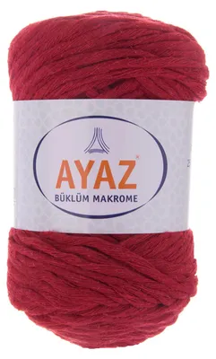 250g Strickgarn Büklüm Makrome Baumwollgarn kirschrot
