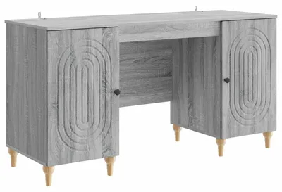 Obrázek produktu pro vidaXL Psací stůl Sonoma, šedý, 142,5 x 50 x 75 cm, dřevotřísková deska