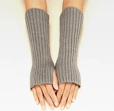 Produktbild von Winter Gestrickte Handschuhe für Damen Langarmwärmer Stulpen Fingerlose Armstulpen