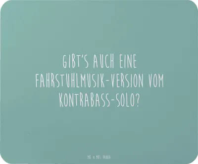 Produktbild von Mr. & Mrs. Panda Mousepad Kontrabass Solo - Meeresbrise - Geschenk, pc mausunterlage, Instrument, Mouse Pad, Mauspad, Sinfonieorchester, computermatte, Jazzbands, Musik